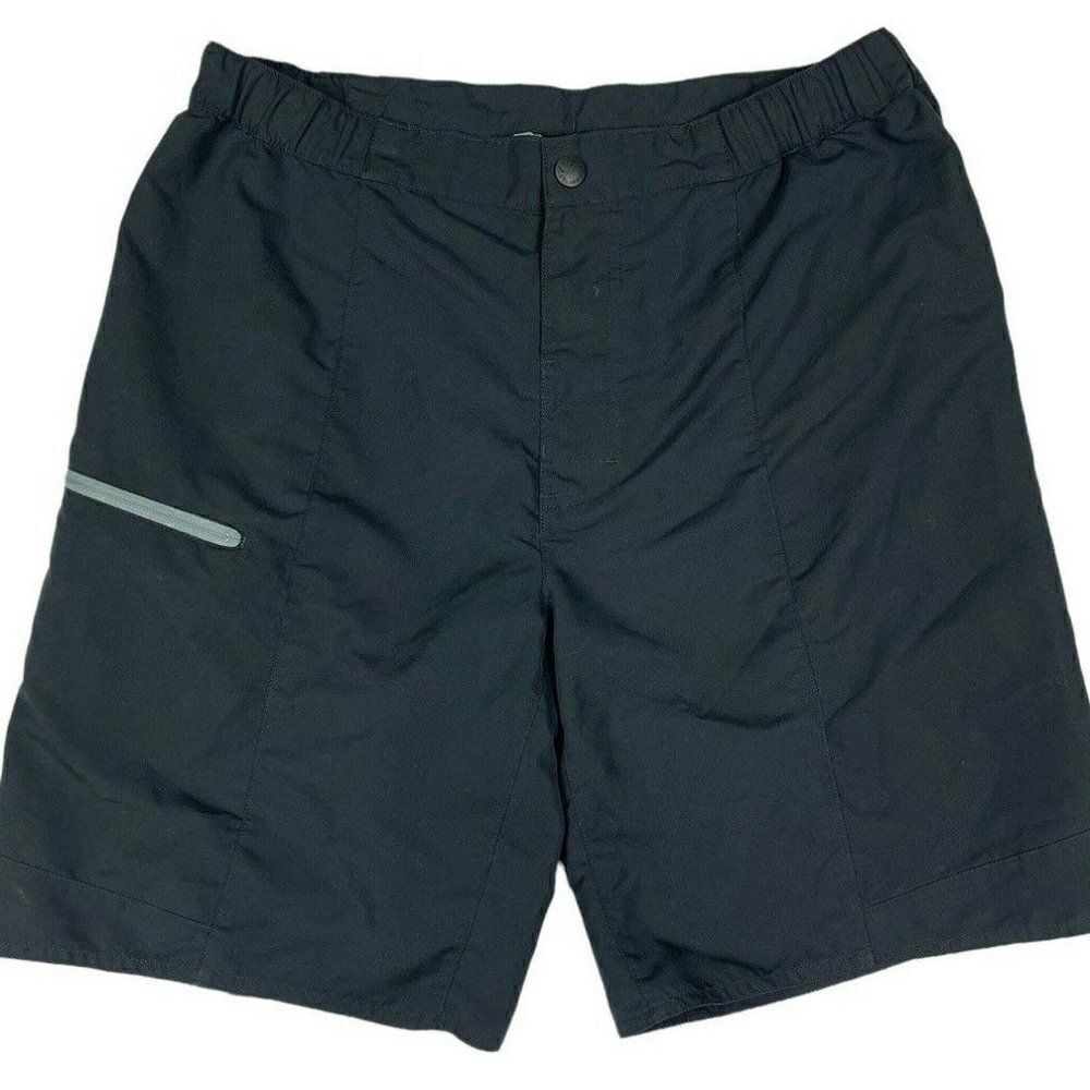 Columbia Omni Shade Board Shorts Mens Medium Elastic Waist Zip Pocket Navy